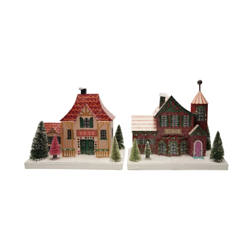 Paper North Pole Building with LED Light