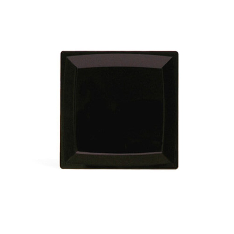 Plastic Plate 7.5" Square Black 14/12 (dis)