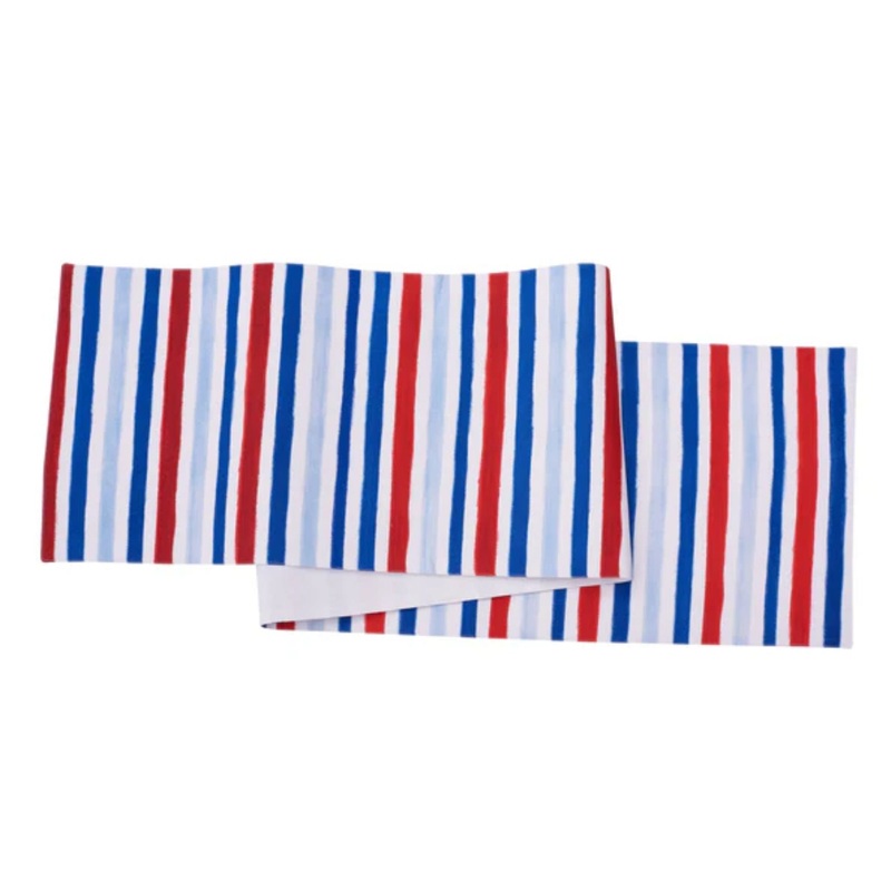 Watercolor Patriotic Stripe Runner