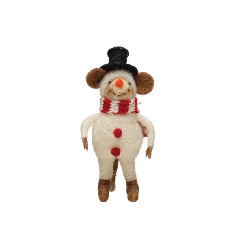 Wool Mouse in Snowman 5"(dis)