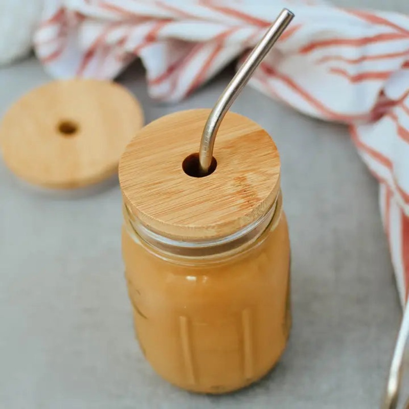 Bamboo Jar Lid Wide Mouth w/Hole