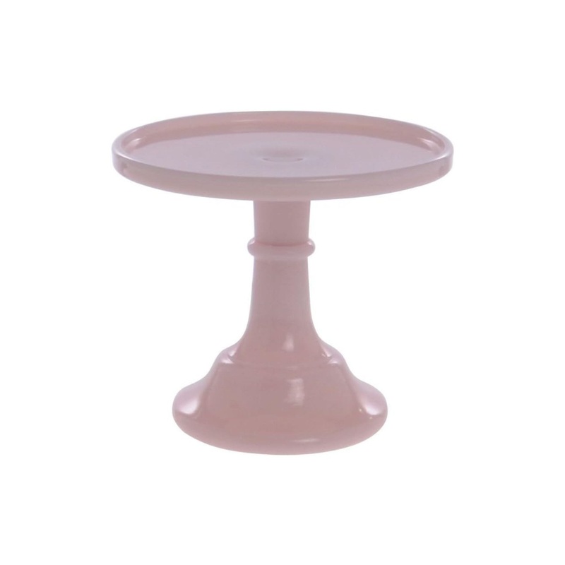 Cake Stand Pink Glass 6"