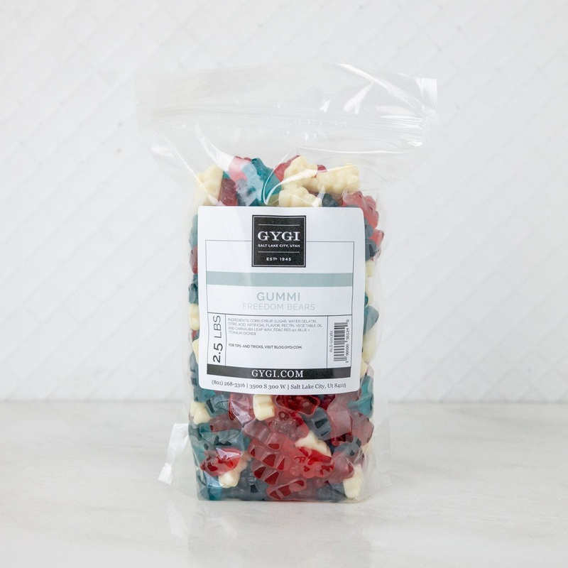 R/W/B Freedom Gummi Bears- 2.5 lb bag