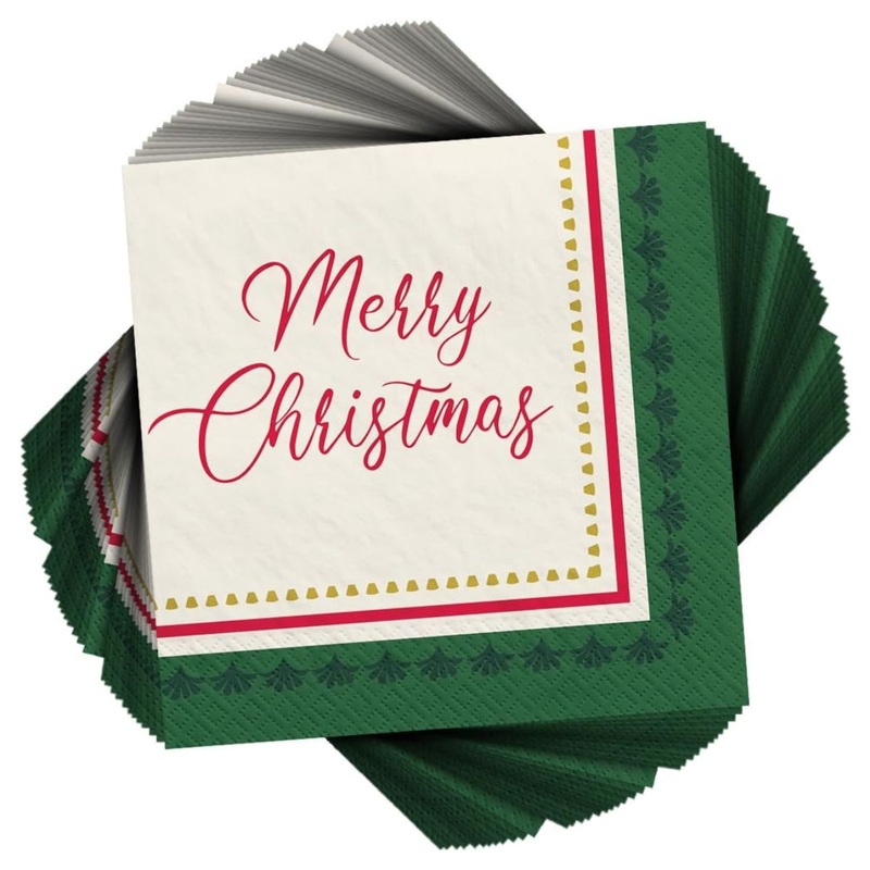 Elegant Evergreen Beverage Napkin