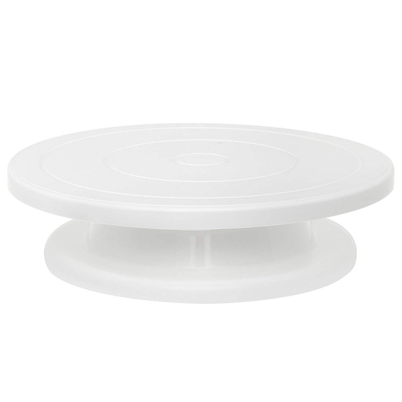 Cake Turn Table Plastic White 11"