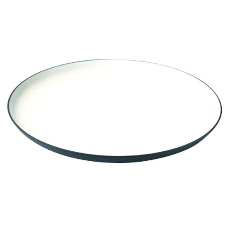 Aluminum & White Enamel Round Platter - Large