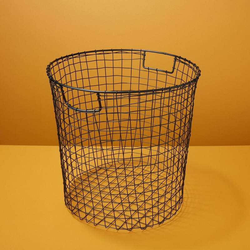 Black Wire Round Basket - Large