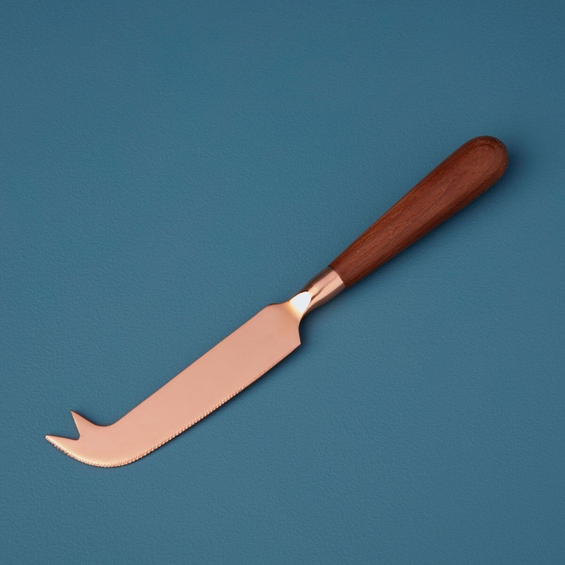 Copper Cheese Knife w/ Wood Handle
