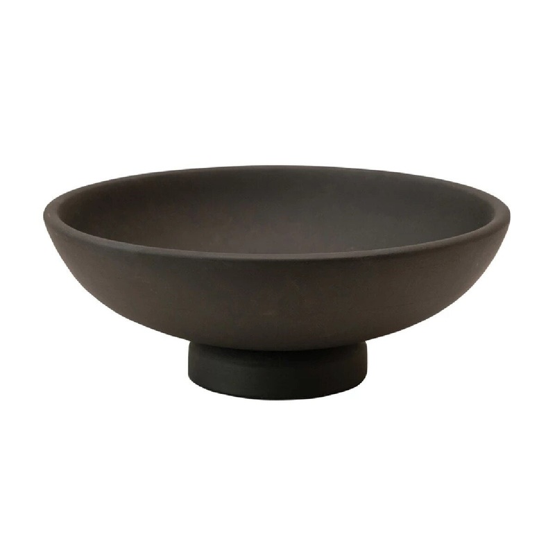 12" Mango Wood Footed Bowl