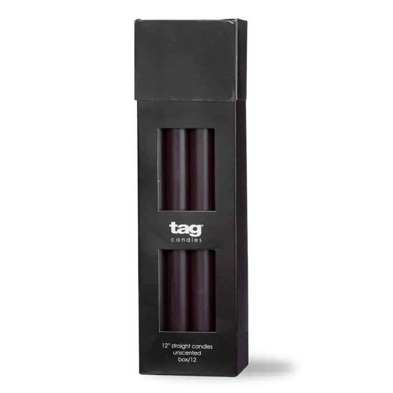 12" Straight Candle - Black