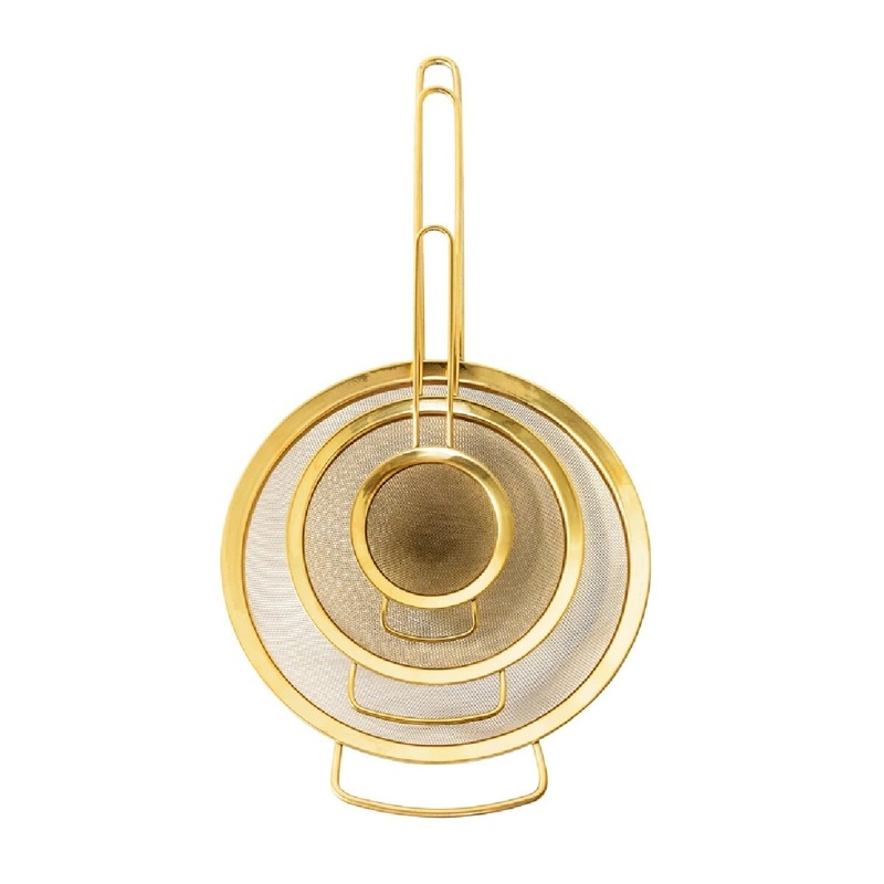Gold Plated Strainer- Set of 3