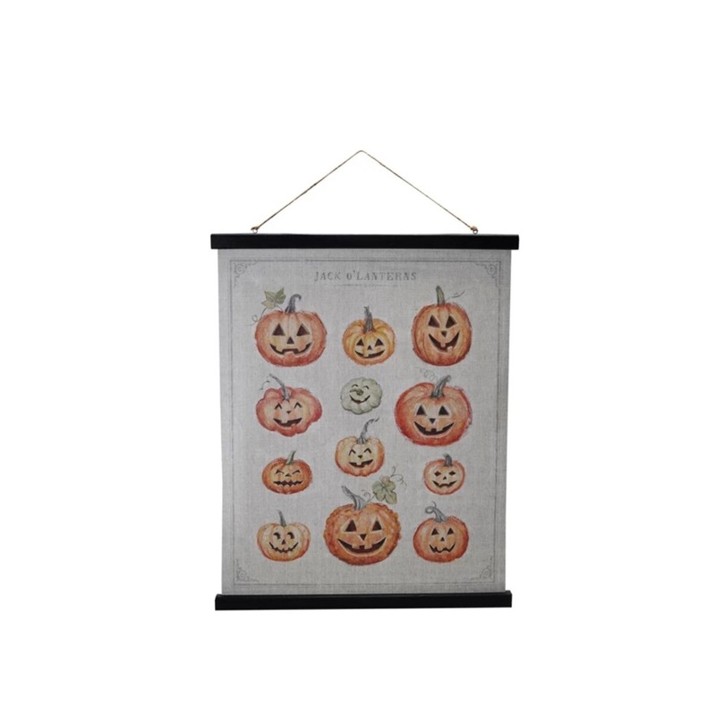 Scroll Wall Dcor with Jack-O-Lanterns & Jute Hanger