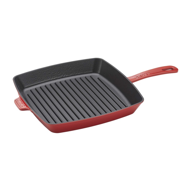 Staub Cast Iron Square Grill Pan 12" - Cherry