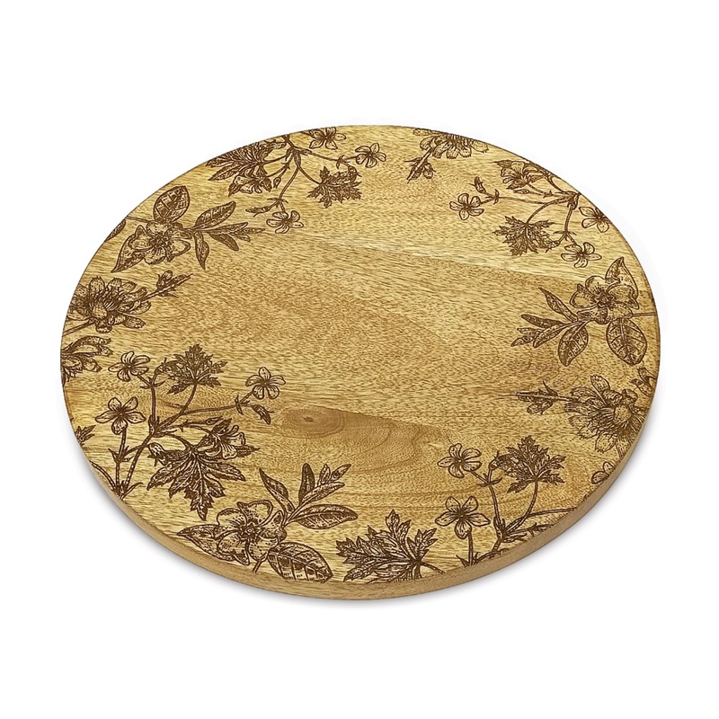 Wildflower Wood Tray 12"