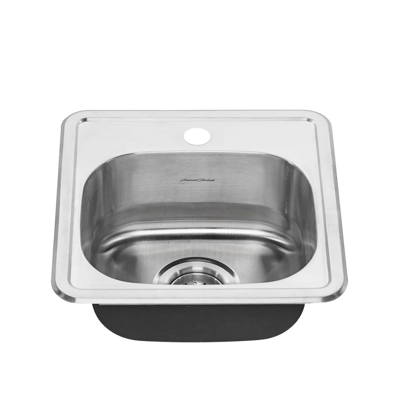 Colony 15 x 15-Inch Stainless Steel 1-Hole Top Mount Single-Bowl ADA Kitchen Sink