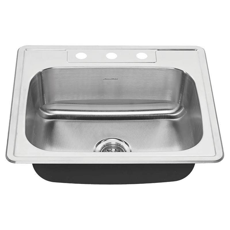 Colony 25 x 22-Inch Stainless Steel 3-Hole Top Mount Single-Bowl ADA Kitchen Sink