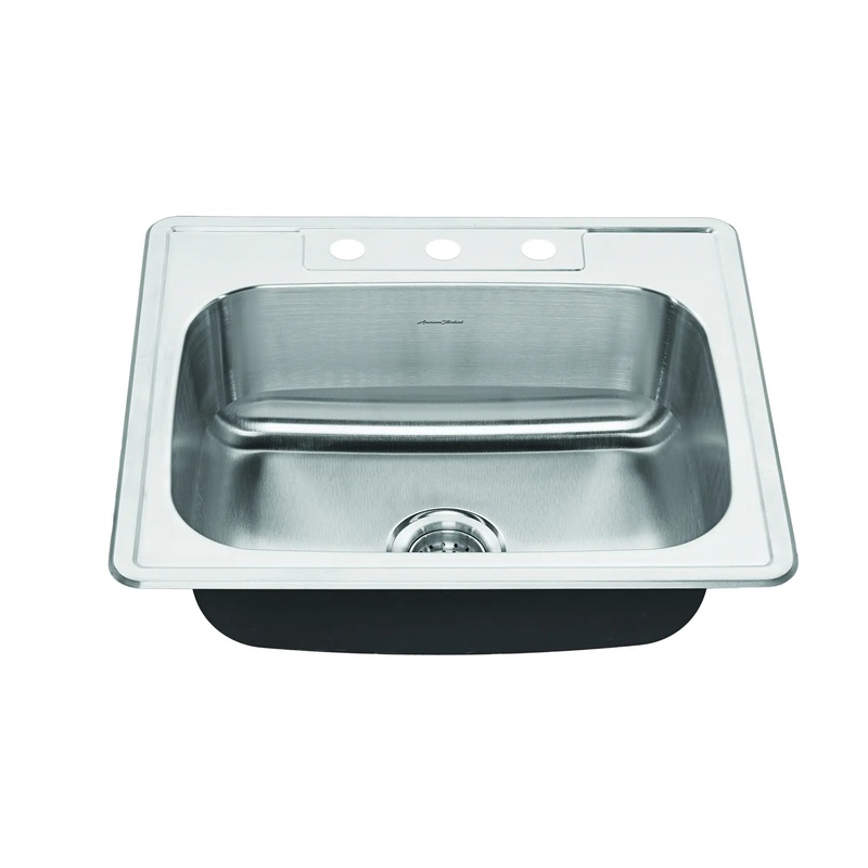 Colony 25 x 22-Inch Stainless Steel 3-Hole Topmount Single-Bowl Kitchen Sink
