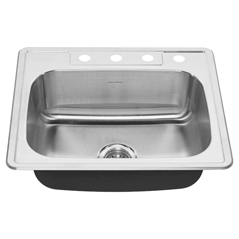Colony 25 x 22-Inch Stainless Steel 4-Hole Top Mount Single-Bowl ADA Kitchen Sink