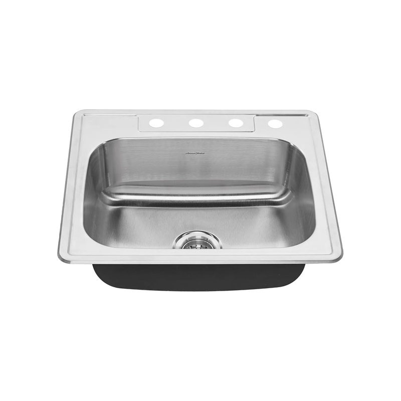 Colony 25 x 22-Inch Stainless Steel 4-Hole Topmount Single-Bowl Kitchen Sink