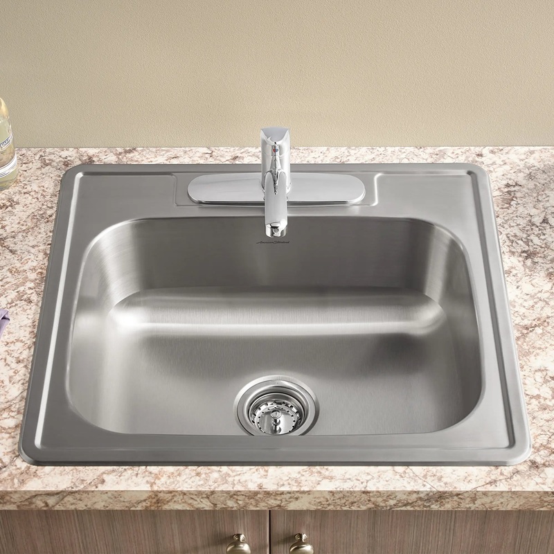 Colony 25 x 22-Inch Stainless Steel Single-Bowl Kitchen Sink With Colony PRO Single Control Faucet System