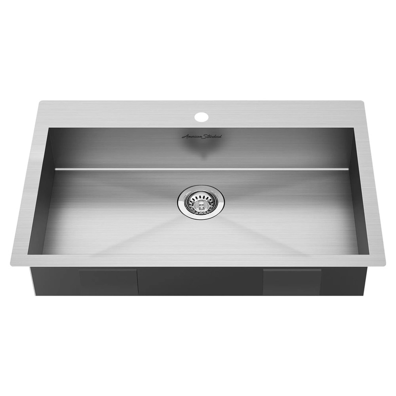 Edgewater 33 x 22-Inch Stainless Steel 1-Hole Dual Mount Single-Bowl ADA Kitchen Sink