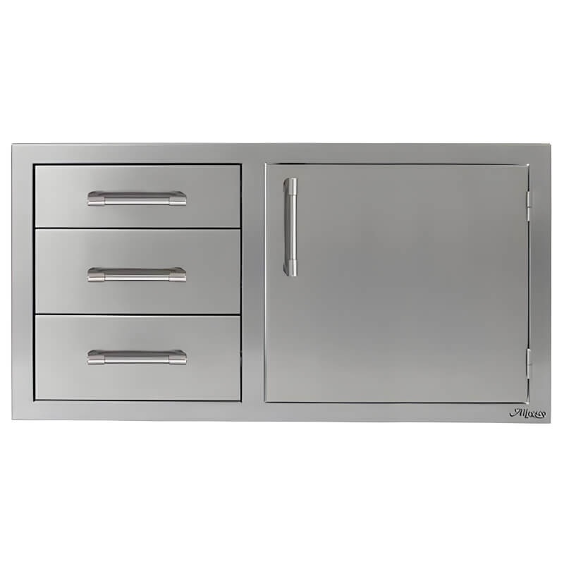 Alfresco 42-Inch Stainless Steel Soft-Close Door & Triple Drawer Combo With Marine Armour