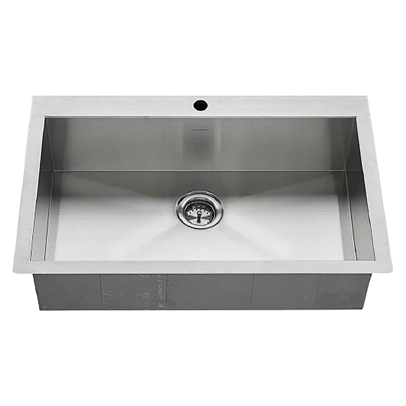 Edgewater 33 x 22-Inch Stainless Steel 1-Hole Dual Mount Single-Bowl Kitchen Sink