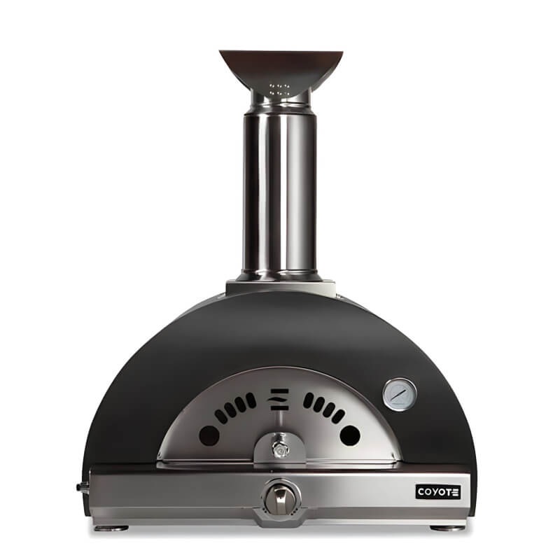 Coyote 30-Inch Hybrid Multi-Fuel Outdoor Pizza Oven - Matte Black