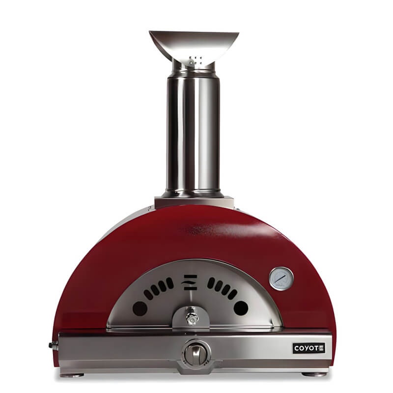 Coyote 30-Inch Hybrid Multi-Fuel Outdoor Pizza Oven - Red
