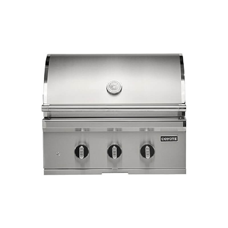 Coyote SL-Series 30-Inch 3-Burner Built-In Gas Grill With Sear Burner & Rotisserie