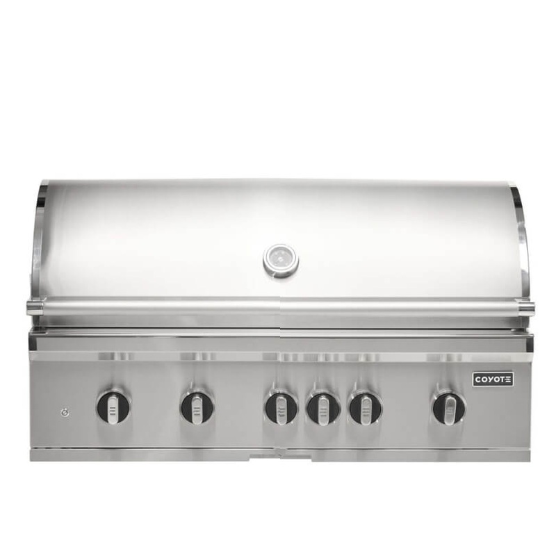 Coyote SL-Series 42-Inch 5-Burner Built-In Gas Grill With Sear Burner & Rotisserie