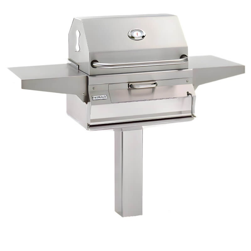 Fire Magic Legacy 24-Inch Charcoal Grill On In-Ground Post | 22-SC01C-G6