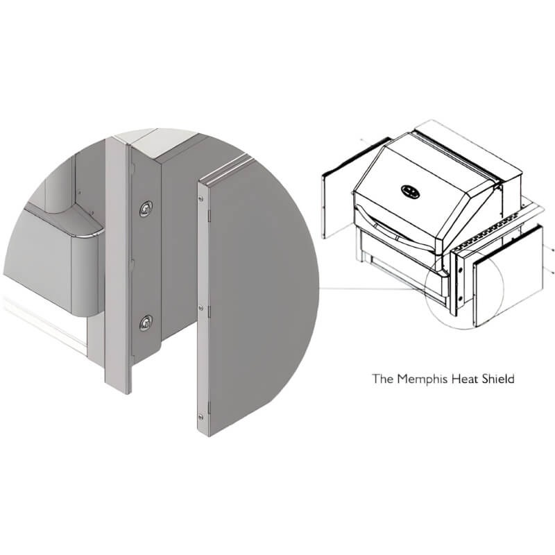 Memphis Grills Built-In Heat Shield For Built-In Pro And Elite Models - VGBHSK
