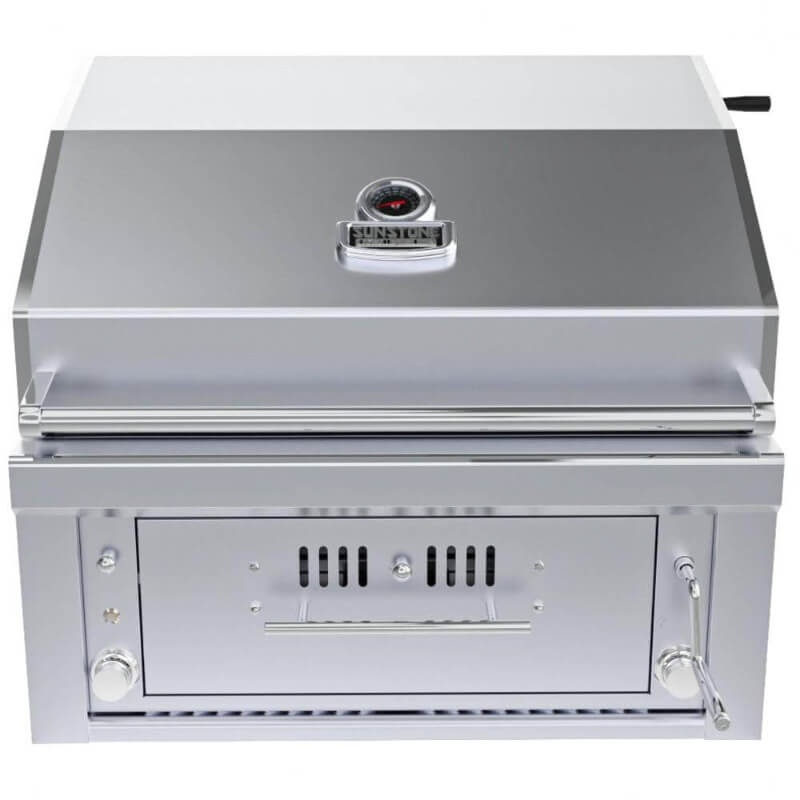 Sunstone Series 30 Inch Gas Burners Hybrid Single Zone Charcoal/Wood Burning W/ Infrared Burner Grill