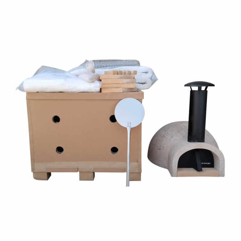 WPPO DIY Wood Fired Oven with SS Flue, Black Door WDIY-AD100