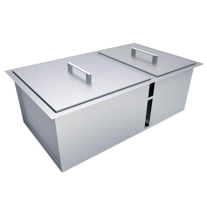 Sunstone Over/Under 34 X 12-Inch Double Basin Sink w/ Covers - B-SK34