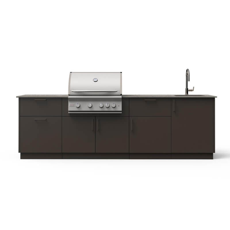 Blaze Sunset 10-Ft Outdoor Kitchen Island w/ 32-Inch Premium LTE+ Grill in Architectural Bronze w/ Keon Countertop