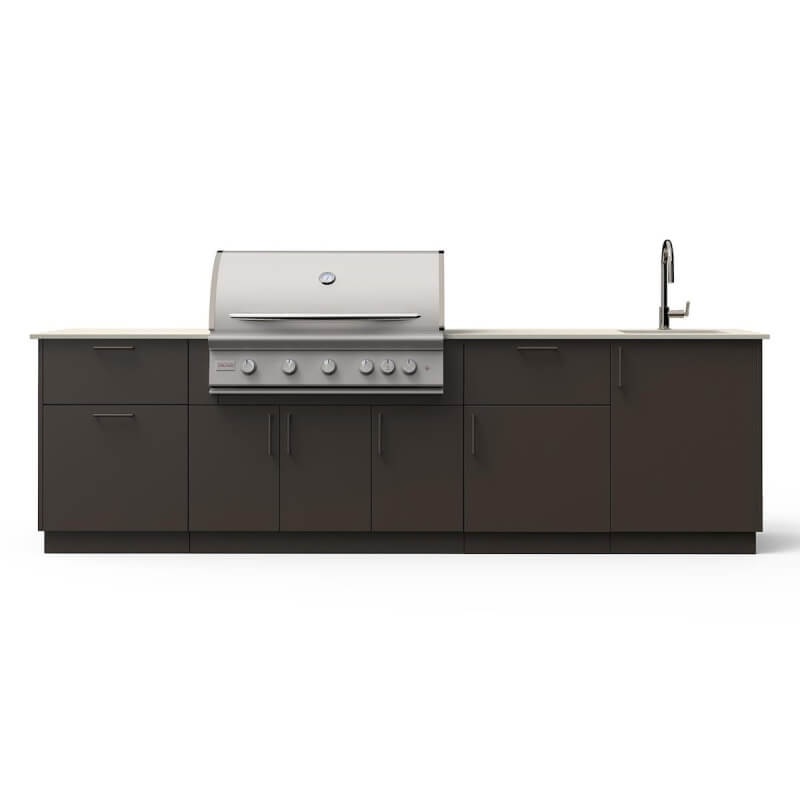 Blaze Sunset 10-Ft Outdoor Kitchen Island w/ 40-Inch Premium LTE+ Grill in Architectural Bronze w/ Aeris Countertop