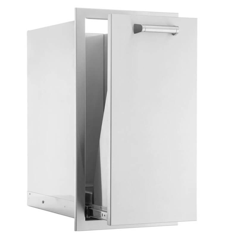 PCM 260 Series 13-Inch Stainless Steel Narrow Roll-Out Trash Drawer - Contempo