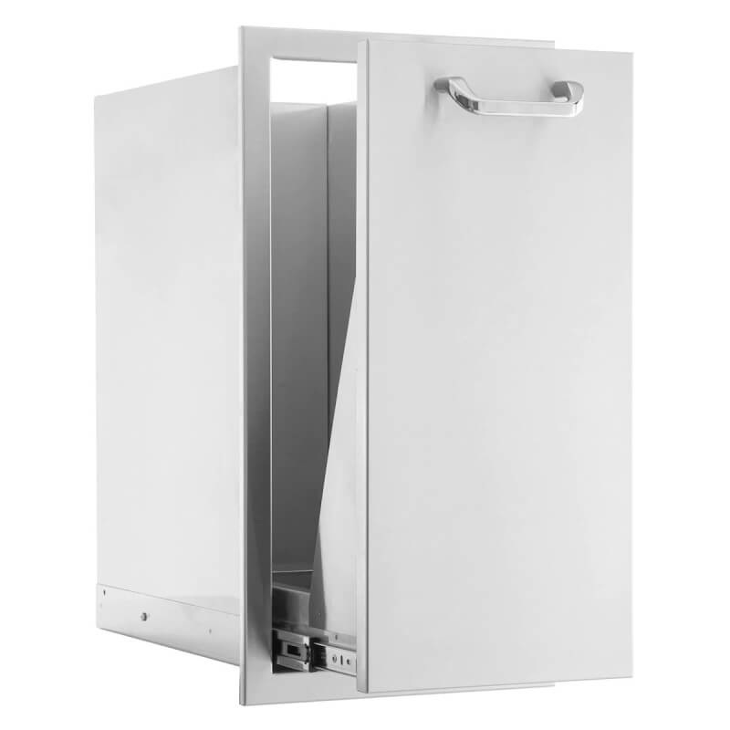PCM 260 Series 13-Inch Stainless Steel Narrow Roll-Out Trash Drawer - Traditional