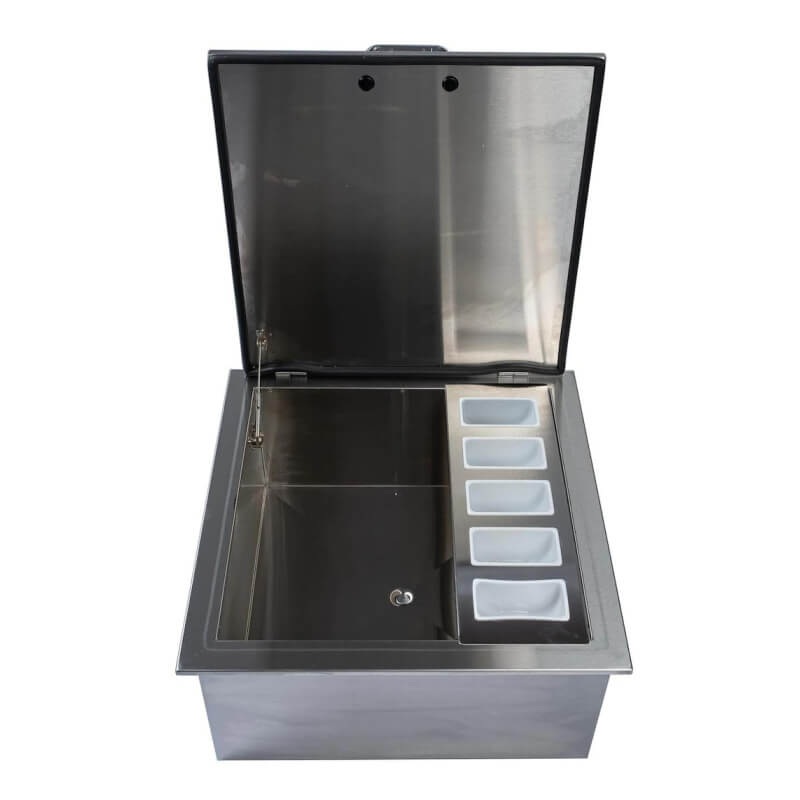 PCM 260 Series 18-Inch Drop-In Ice Bin Cooler w/ Condiment Tray