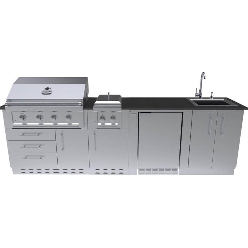 Sunstone Houston 9 Ft 8 In Grill/Bar Sink & Fridge Island Package