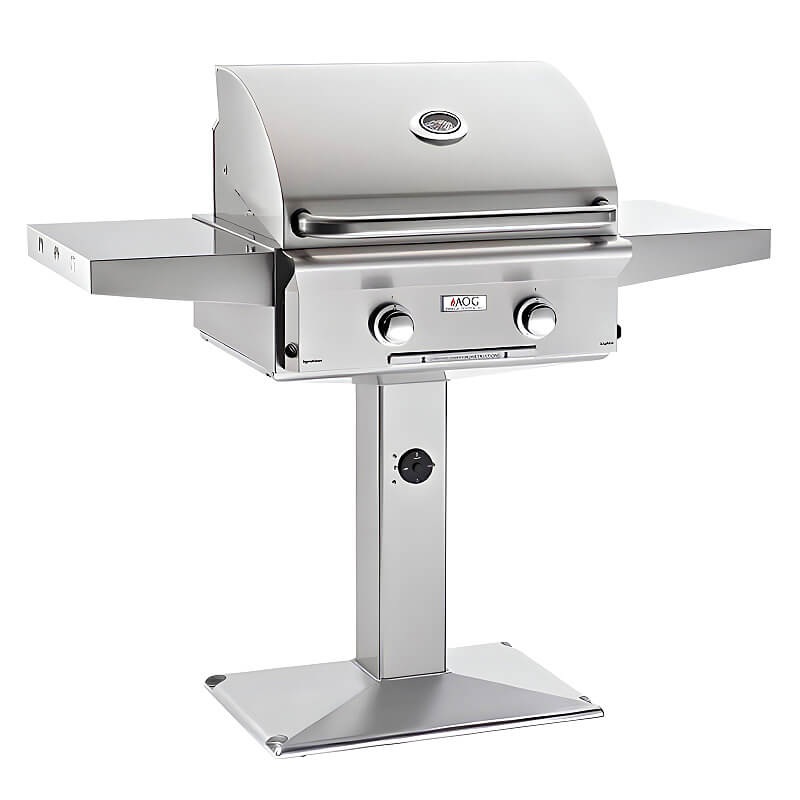 American Outdoor Grill L Series 24 Inch Gas Grill On Patio Pedestal