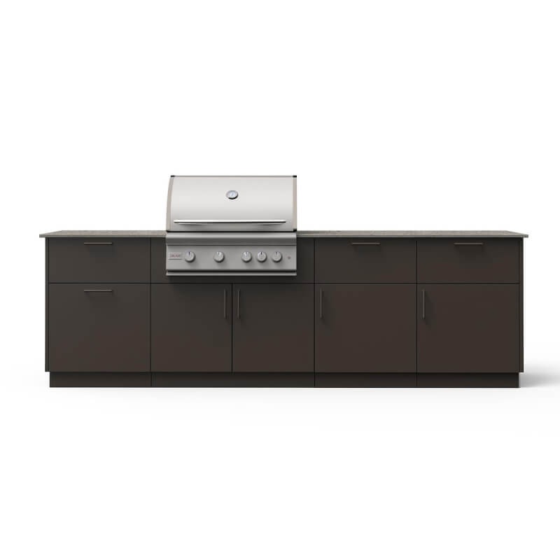 Blaze High Noon 10-Ft Outdoor Kitchen Island w/ 32-Inch Premium LTE+ Grill in Architectural Bronze w/ Keon Countertop