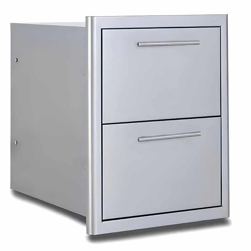 Blaze 16 Inch Stainless Steel Double Access Drawer - BLZ-DRW2-R