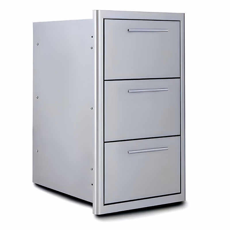 Blaze 16 Inch Stainless Steel Triple Access Drawer - BLZ-DRW3-R-LT