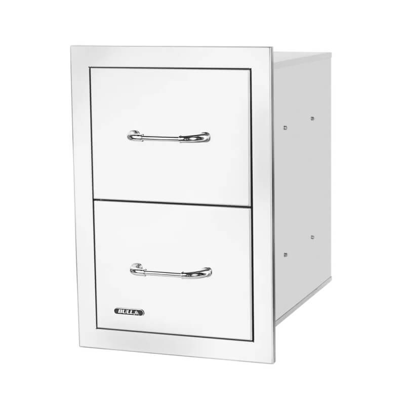 Bull 15 Inch Stainless Steel Double Access Drawer With Reveal - 56990
