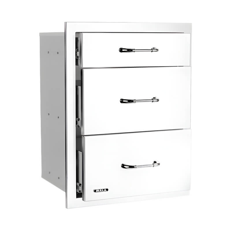 Bull 21 Inch Stainless Steel Triple Access Drawer With Reveal - 58110