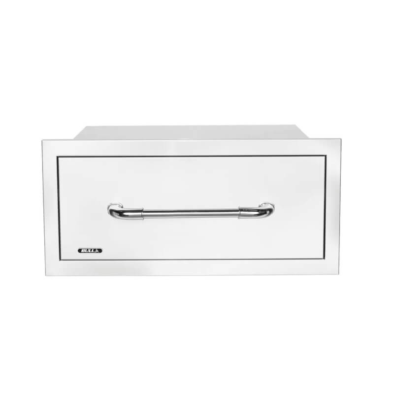 Bull 26 Inch Large Single Stainless-Steel Drawer With Reveal - 19980