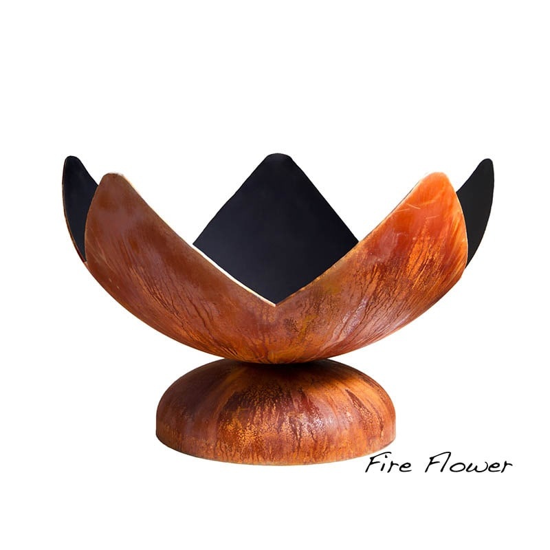 Ohio Flame Fire Flower Artisan Wood Burning Steel Fire Pit